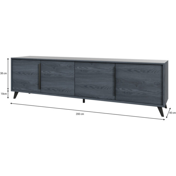 RTV stojacia komoda ETNI 40 dub karbón - Image 2