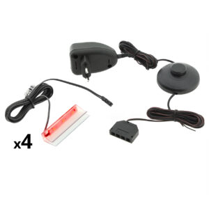 LED osvetlenie 4 police - červené