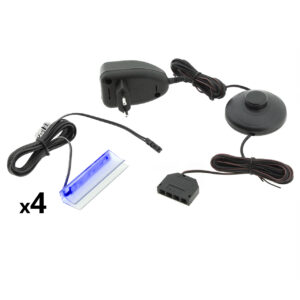 LED osvetlenie 4 police - modré