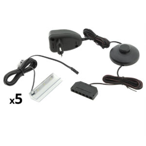 LED osvetlenie 5 políc - biele