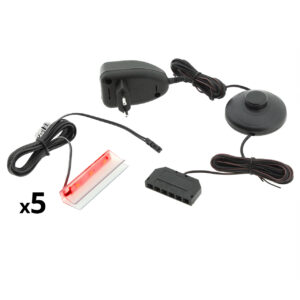 LED osvetlenie 5 políc - červené
