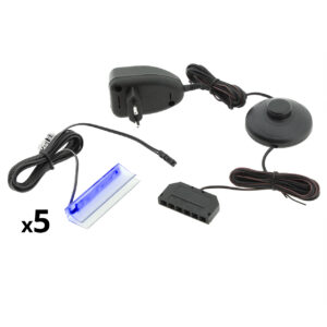 LED osvetlenie 5 políc - modré