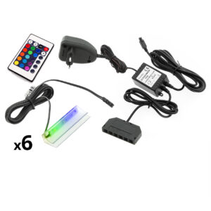 LED osvetlenie 6 políc - RGB (výber farieb)