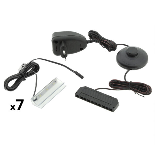LED osvetlenie 7 políc - biele