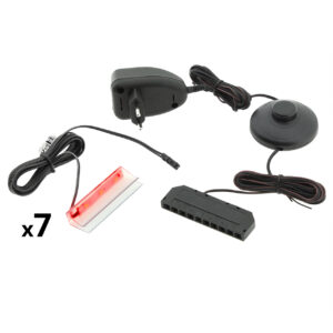 LED osvetlenie 7 políc - červená