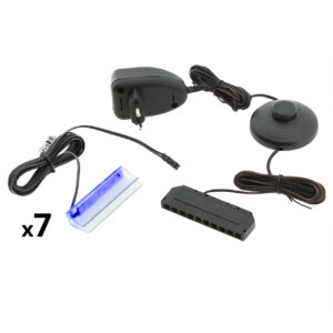 LED osvetlenie 7 políc - modré