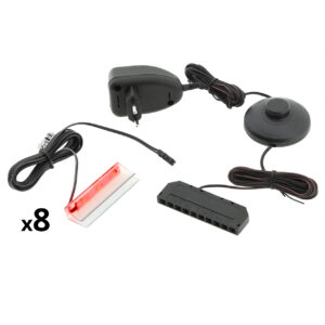 LED osvetlenie 8 políc - červená