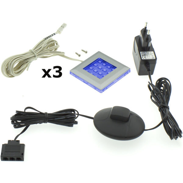 LED osvetlenie QUATRO 3P modré