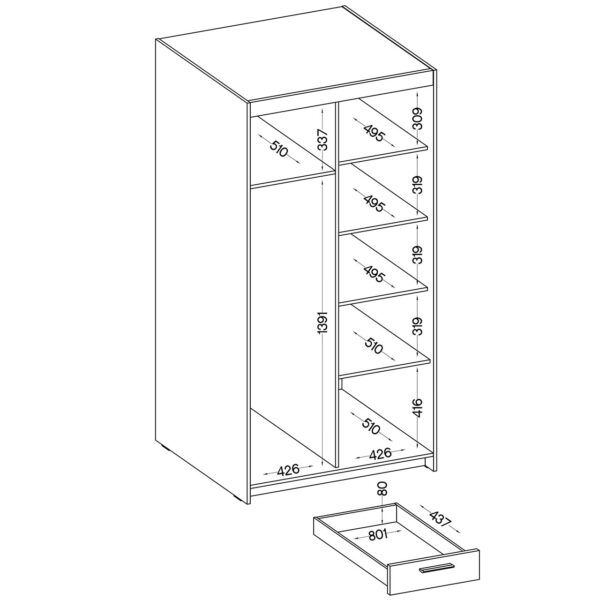 Sonómová skriňa ELENI 2D3S - Image 3