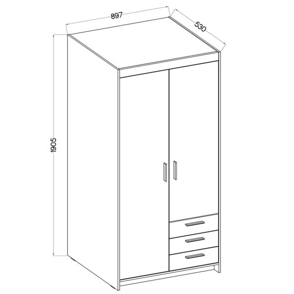 Sonómová skriňa ELENI 2D3S - Image 2