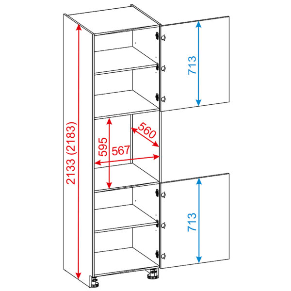 Skrinka pre vstavanú rúru ADELINE D60PK/2133 P/L sivá matná - Image 3