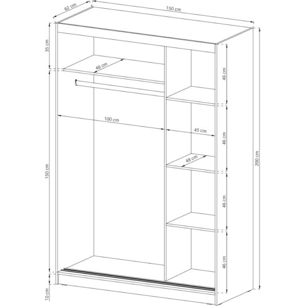MAYA B 150 biela skrinka so zrkadlom - Image 3