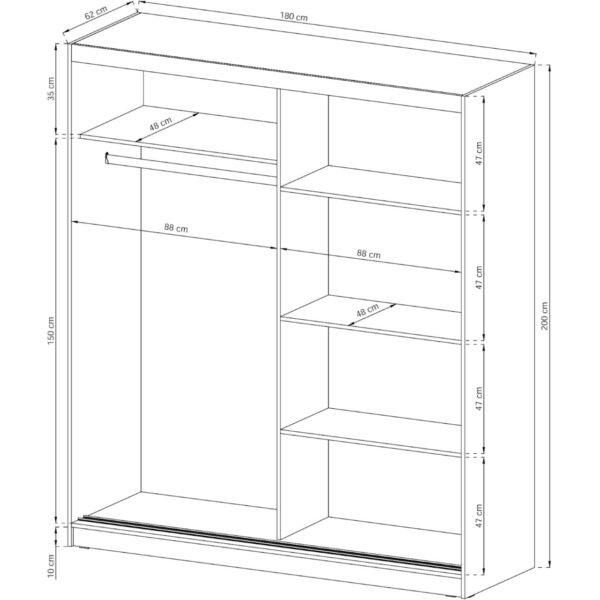 MAYA IX 180 biela skrinka so zrkadlom - Image 3
