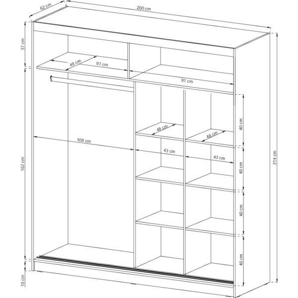 Skriňa MAYA ALU 200 biela - Image 3