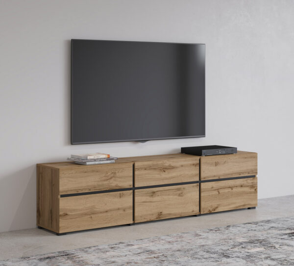 RTV komoda CROSI 41 wotan dub / čierna - Image 6