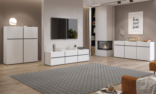 CROSI 76 biela / čierna komoda - Image 7