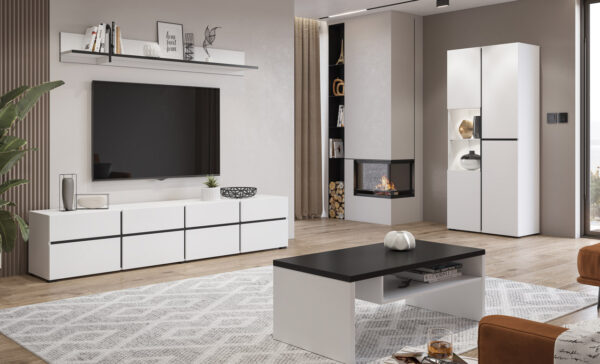 RTV komoda CROSI 40 biela / čierna - Image 8