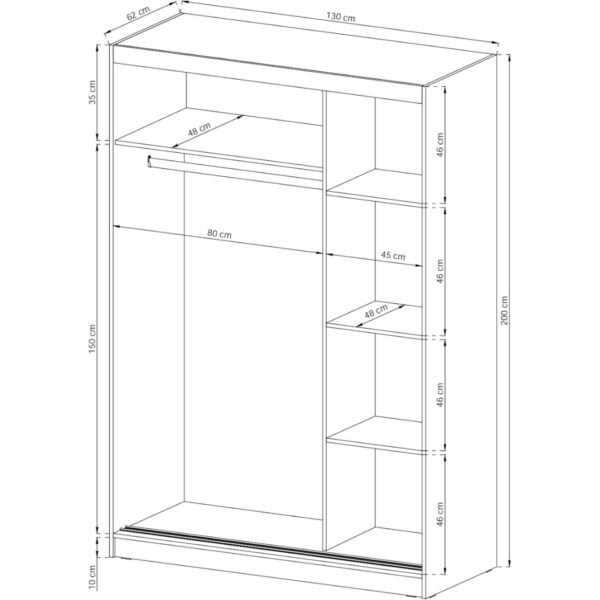 MAYA A 130 biela skrinka so zrkadlom - Image 3