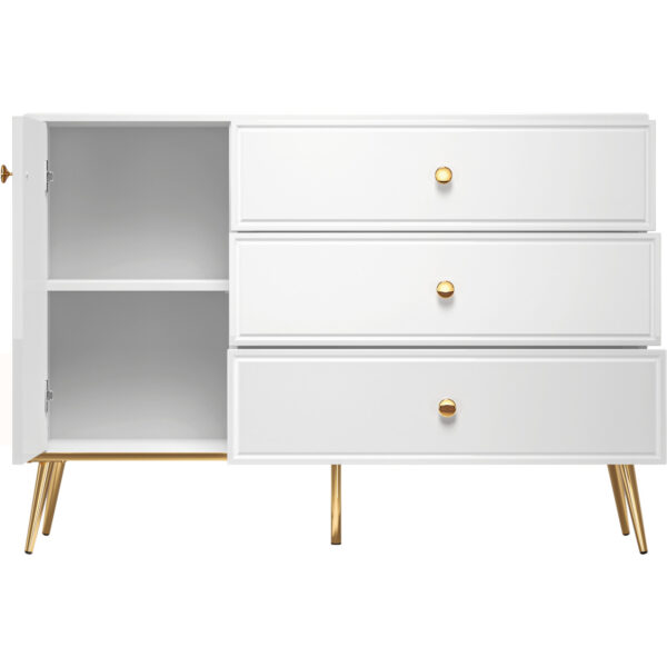 GOLDEN GL05 biela lesklá komoda - Image 2