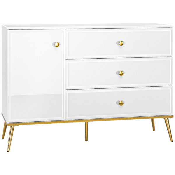 Komoda GOLDEN GL05 bílý lesk