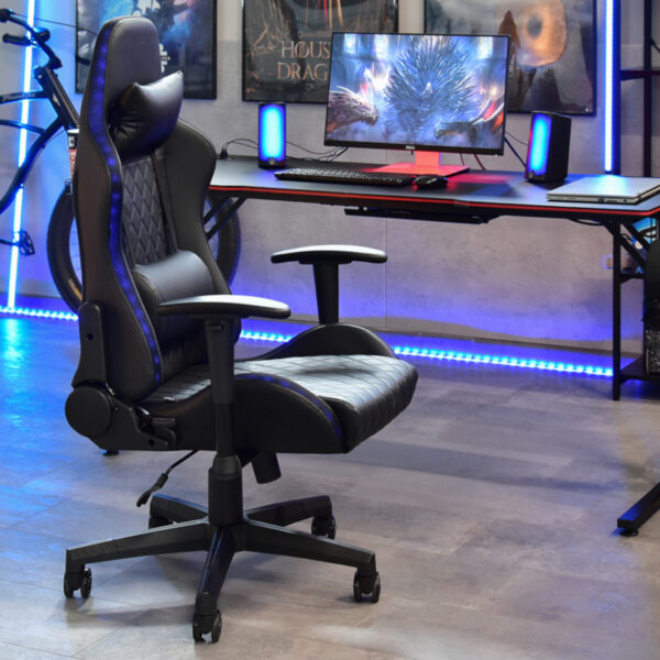 ELVOR Herná stolička čierna LED RGB - Image 10