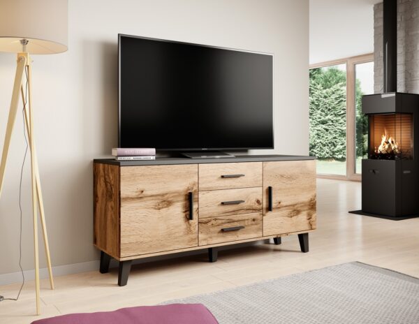 RTV LOTAR 150 2D3S komoda dub wotan / čierna - Image 3