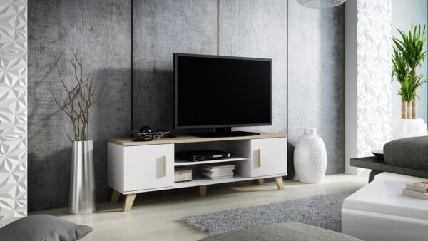 RTV LOTAR 160 brilantná biela / dub sonoma komoda - Image 2