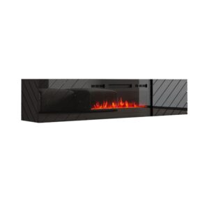 Komoda RTV LUXO EF černá / krb černý