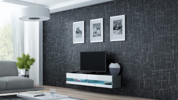 RTV 140 GOVI NEW GREY B VG12 šedá/biela lesklá komoda - Image 2