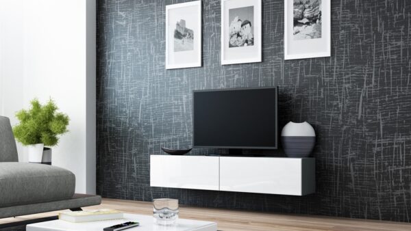 RTV 140 GOVI GREY B VG4 šedá/biela lesklá komoda - Image 2