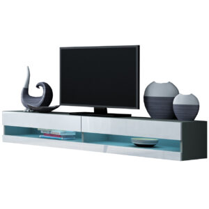 Komoda RTV 180 GOVI NEW GREY B VG9 šedá / bílý lesk