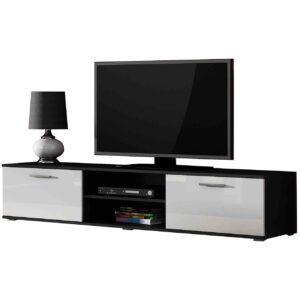 Komoda RTV BRNO SH3C černá / bílý lesk