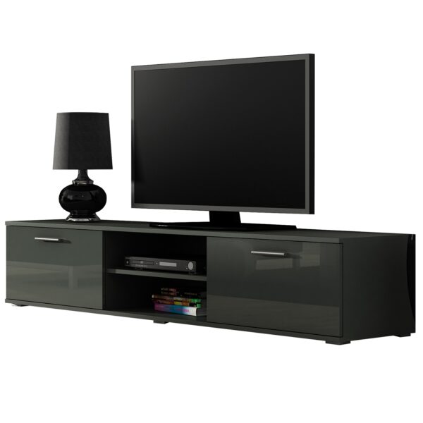 Komoda RTV BRNO SH3H šedá / šedý lesk