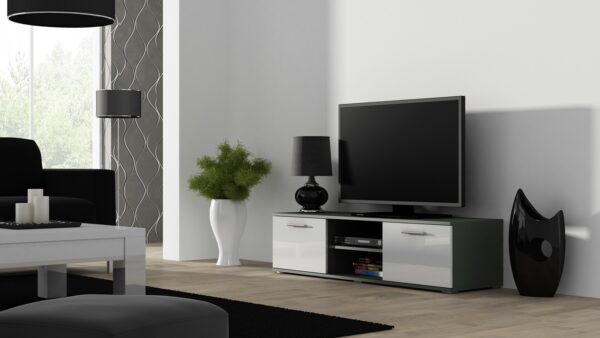 RTV BRNO SH4G šedá/biela lesklá komoda - Image 2