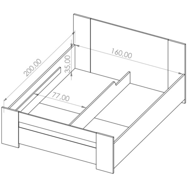 Posteľ s úložným priestorom 160x200 BONEY BO02 biela - Image 3