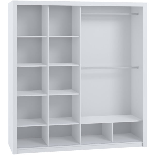 Skriňa s posuvnými dverami so zrkadlom 220 BONEY BO11 biela - Image 2