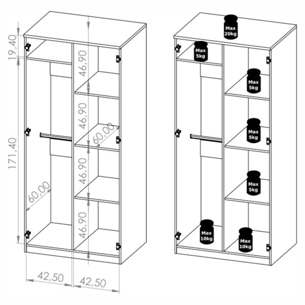 2D BONEY BO05 biela skriňa - Image 3