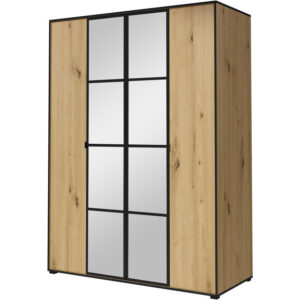 Skříň se zrcadlem ASLO I 150 dub artisan / černá