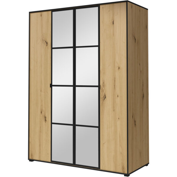 Skříň se zrcadlem ASLO I 150 dub artisan / černá