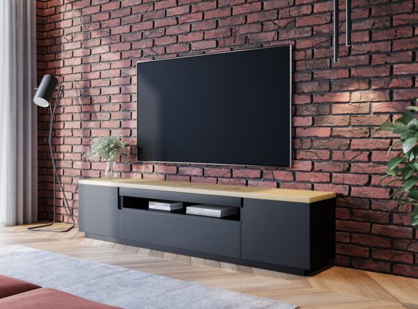 RTV ENO 200 komoda čierna matná / remeselný dub - Image 6