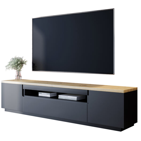 Komoda RTV ENO 200 černý mat / dub artisan