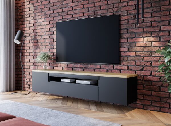 RTV ENO 200 komoda čierna matná / remeselný dub - Image 7
