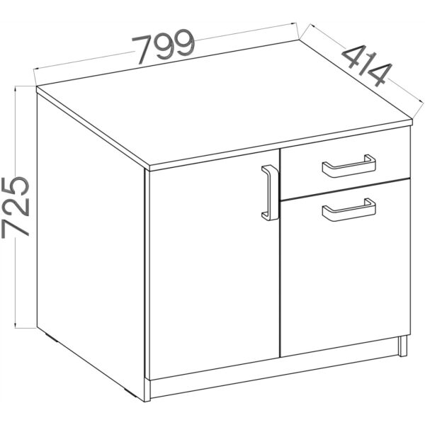 MALTIS MT22 svetlosivá komoda - Image 2