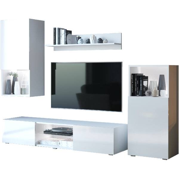 Obývacia stena LOFT biela lesklá - Image 2