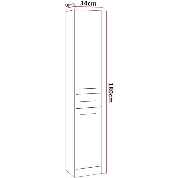 Vysoká kúpeľňová skrinka SLIM SL1 biely laminát - Image 2