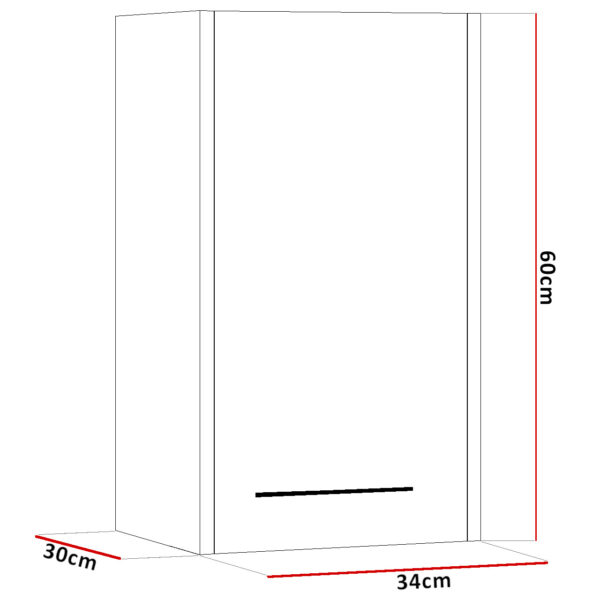 Nástenná kúpeľňová skrinka SLIM SL4 biely laminát - Image 2
