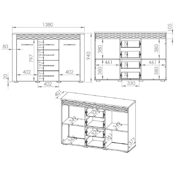 ARTAS AR07 remeselná dubová komoda - Image 4