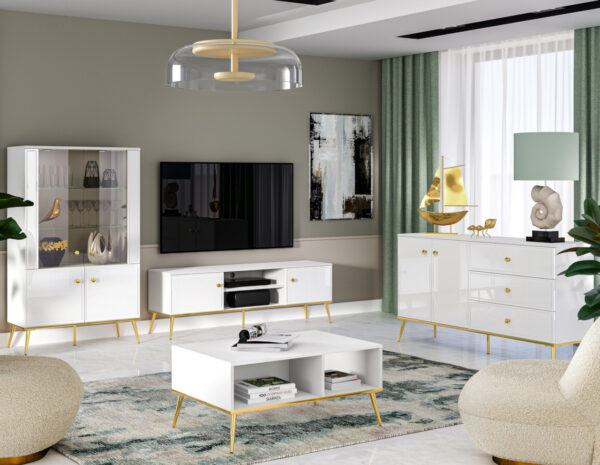 RTV GOLDEN GL06 biela lesklá skrinka - Image 4