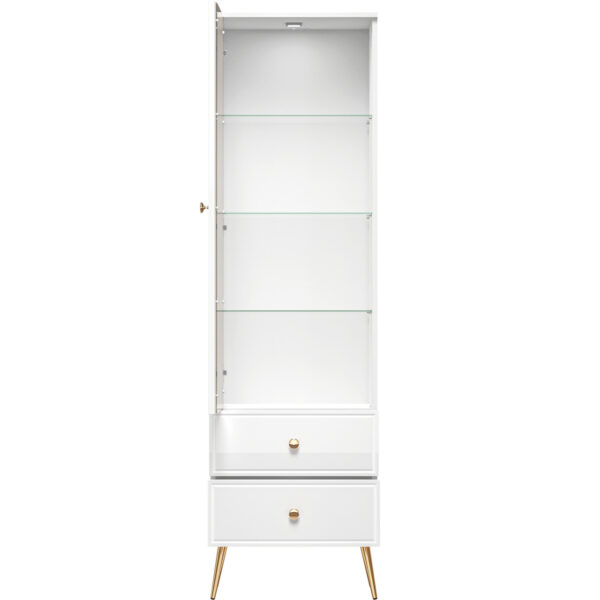 Biela lesklá vitrína GOLDEN GL02 - Image 2