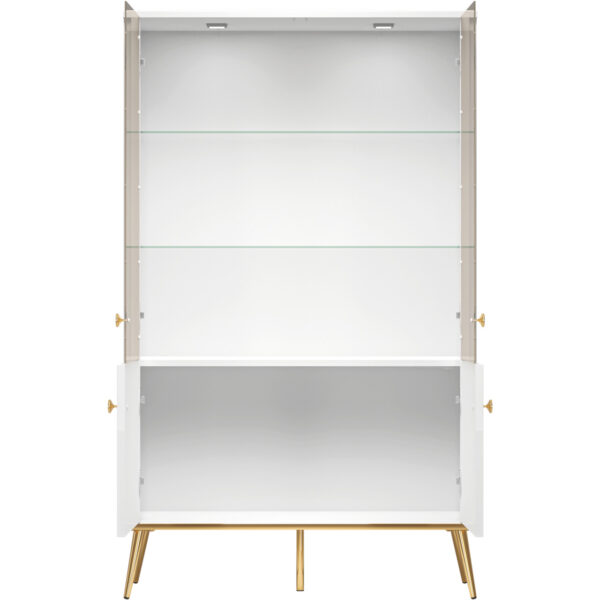 Biela lesklá vitrína GOLDEN GL03 - Image 2